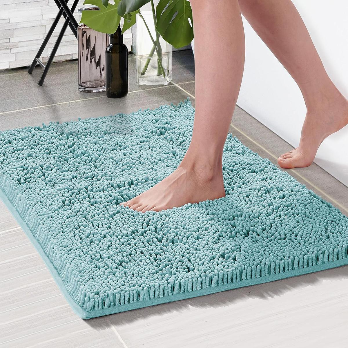 Thick Bath Mat with Non-Slip Rubber Backing by Deconovo for $12.57