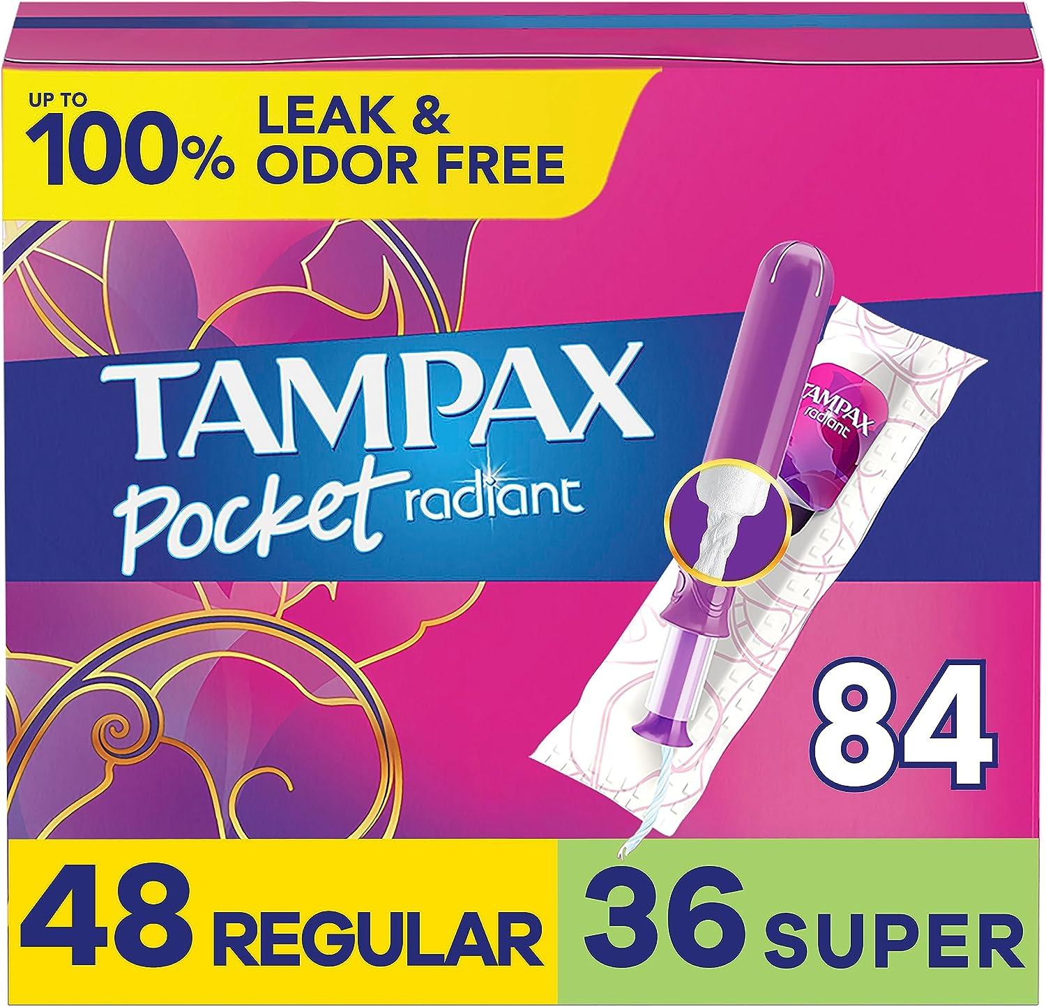 Tampax Pocket Radiant Compact Tampons Duo Pack 84 Pack for $15.55 Shipped