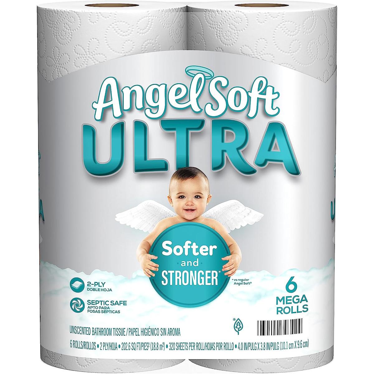 Angel Soft Ultra 2-Ply Toilet Paper Mega Rolls 6 Pack for $5.42 Shipped