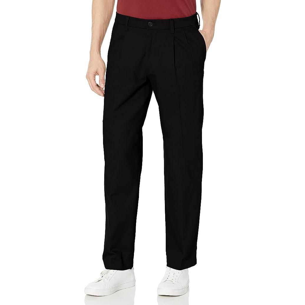 Dockers Men's Classic Fit Signature Lux Cotton Stretch Pants-Pleated for $22.99