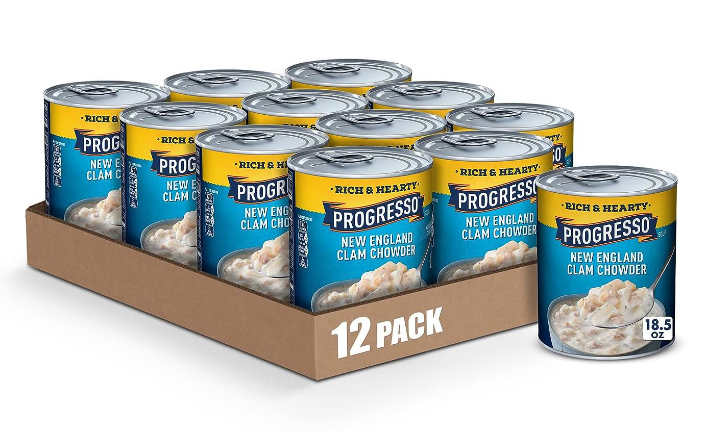 Progresso Rich and Hearty New England Clam Chowder Soups 12 Pack for $17.64 Shipped