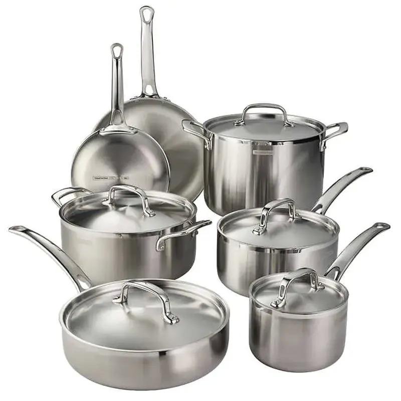 Tramontina 12-piece Tri-Ply Clad Stainless Steel Cookware Set for $159.99 Shipped