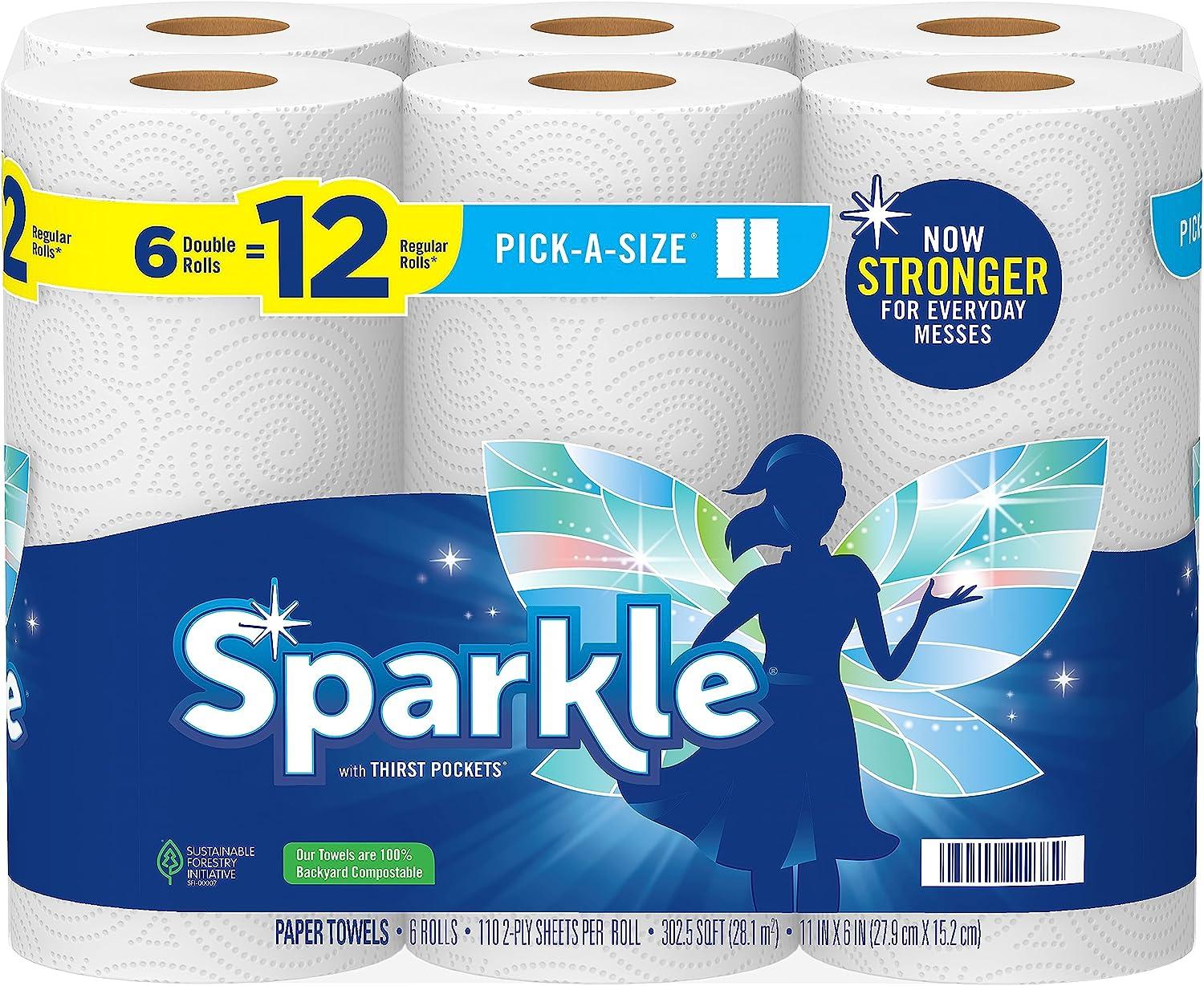 6 Sparkle Pick-A-Size 2-Ply Double Roll Paper Towels for $6.92 Shipped