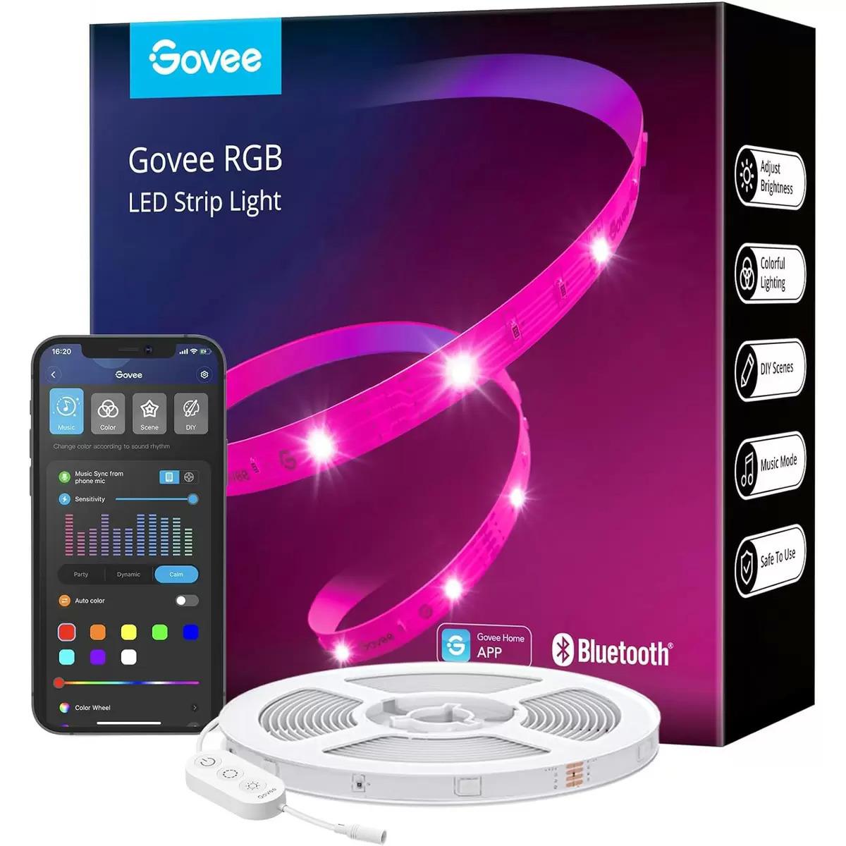 Govee Bluetooth RGB LED Light Strips for $13.99
