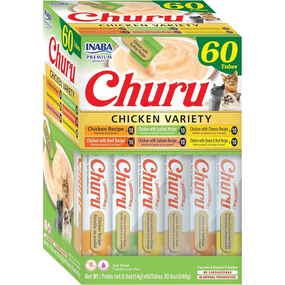 Inaba Churu Lickable Squeezable Creamy Cat Treat 60 Pack for $17.95 Shipped