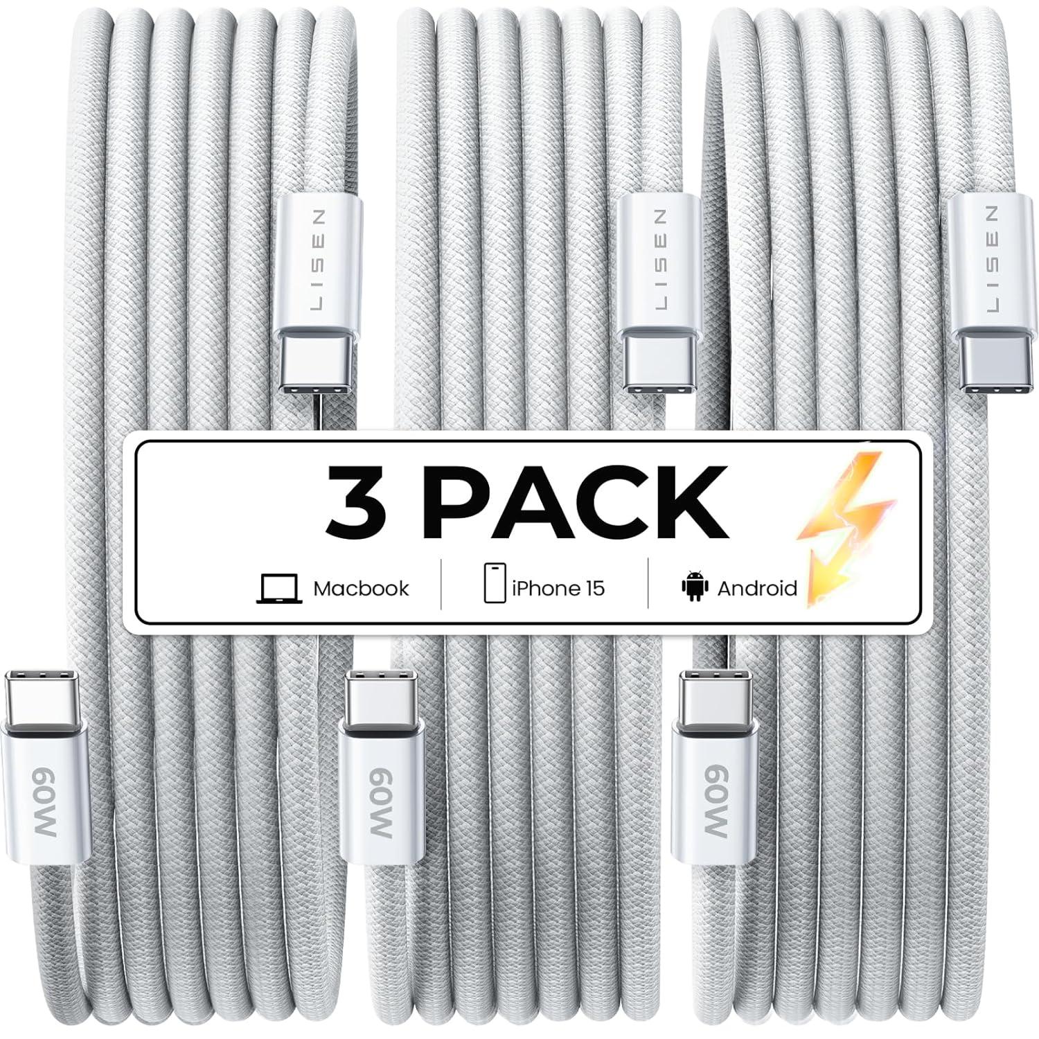 USB-C Charging Cables 3 Pack for $4.76