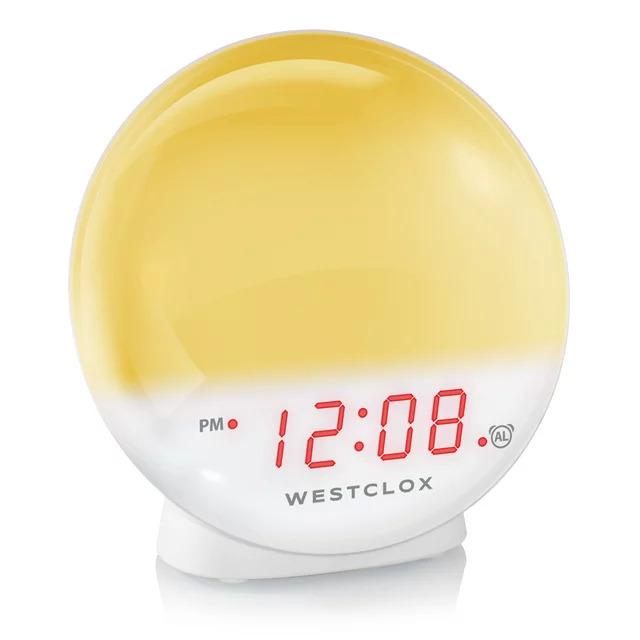 Westclox 5in White Electric Sunrise Simulator Alarm Clock for $8.71