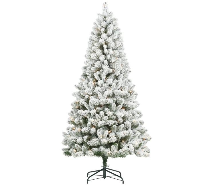 6.5ft Pre-Lit Flocked Frisco Pine Artificial Christmas Tree for $39 Shipped