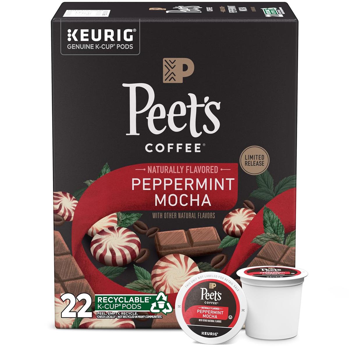 Peets Coffee Peppermint Mocha K-Cup Pods 22 Pack for $11.50 Shipped