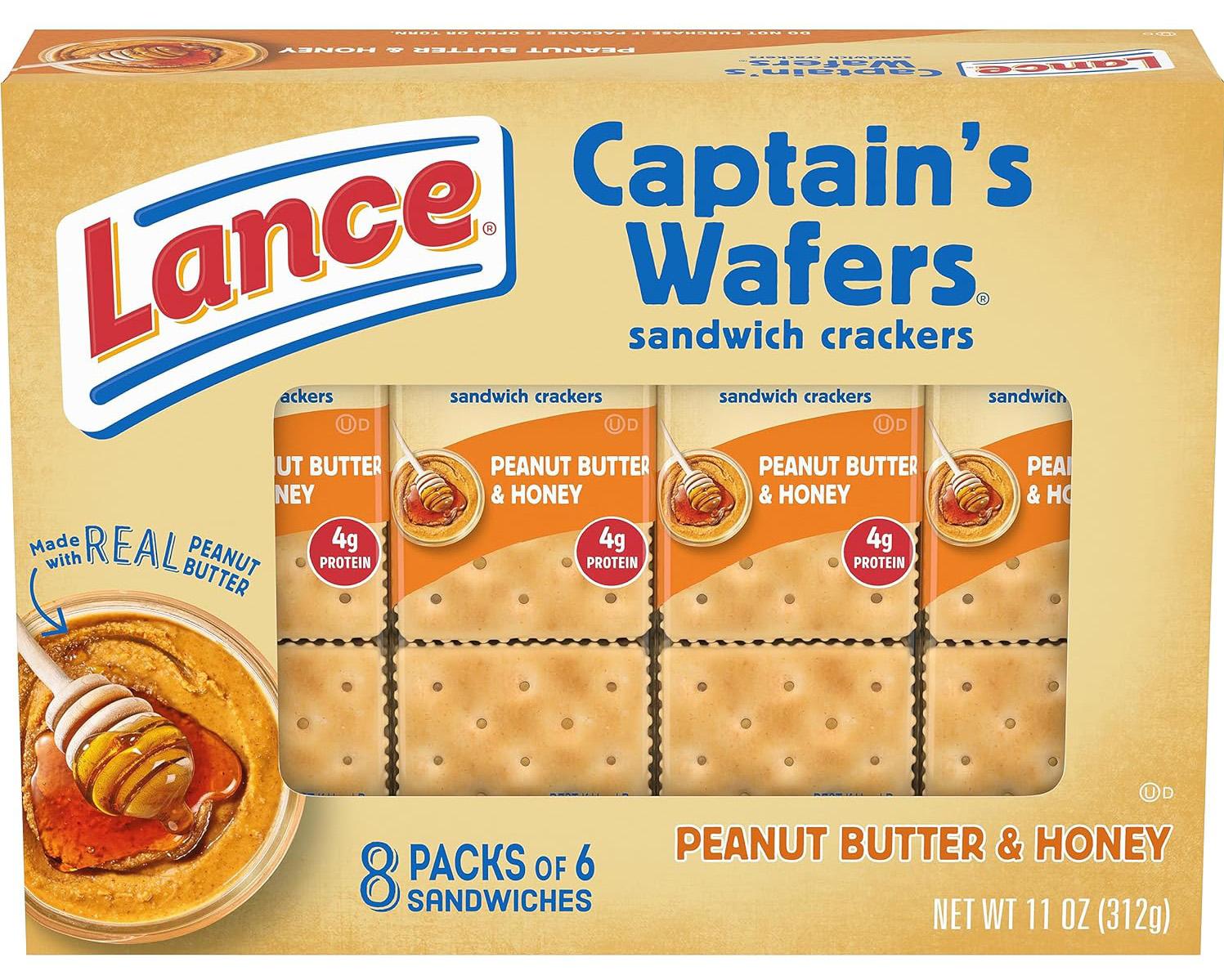 Lance Captains Wafers Peanut Butter and Honey Sandwich Crackers for $2.60