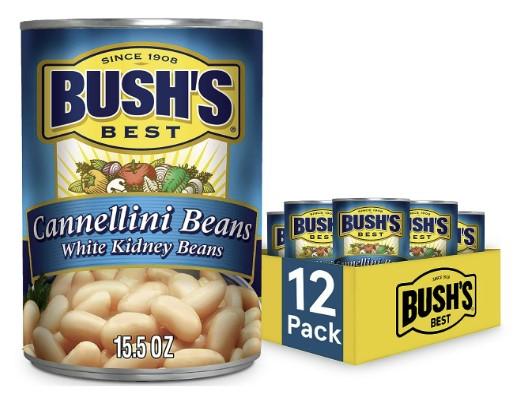 Bushes Best Canned Cannellini Beans 12 Pack for $11.40
