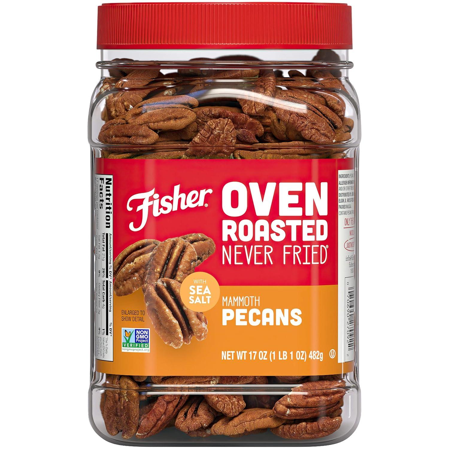 Fisher Snack Oven Roasted Never Fried Mammoth Pecans for $9.98