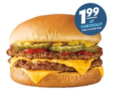 Sonic Quarter Pound Double Cheeseburger for $1.99