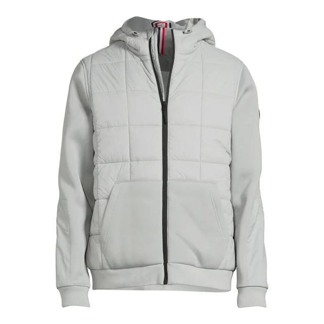 Reebok Mens Mixed Media Puffer Jacket with Hood for $22.92
