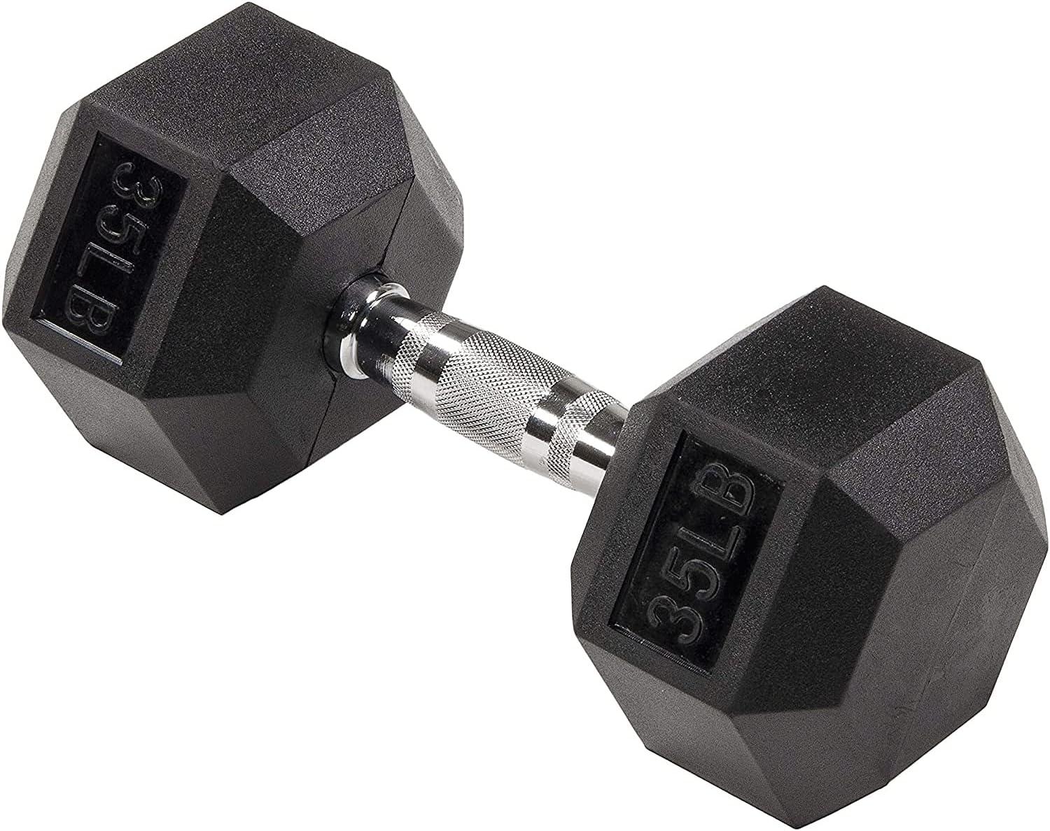 Signature Fitness 35lbs Rubber Encased Hex Dumbbell for $27.89