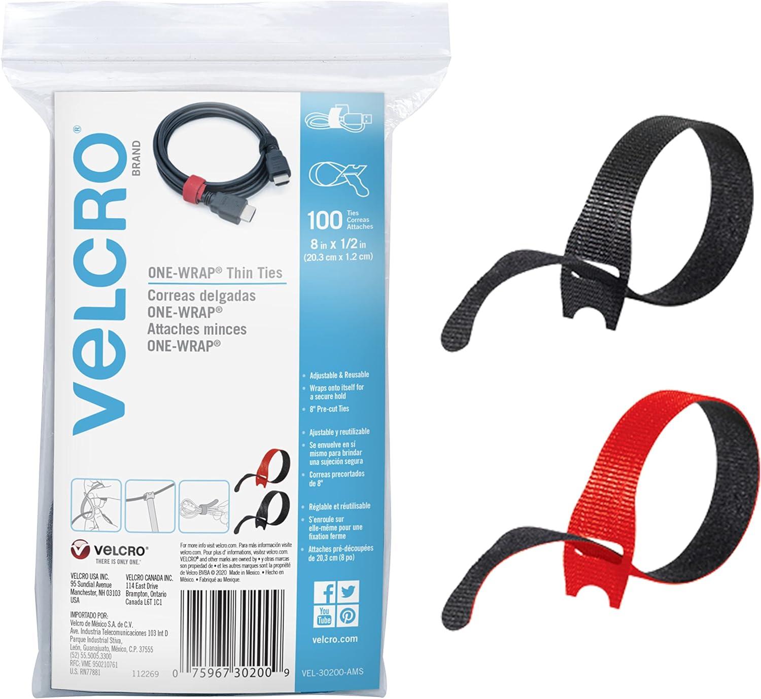 Velcro One-Wrap Cable Ties 100 Pack for $7.98