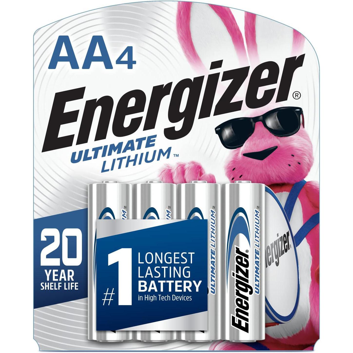 Energizer AA Ultimate Lithium Batteries 4 Pack for $7.12
