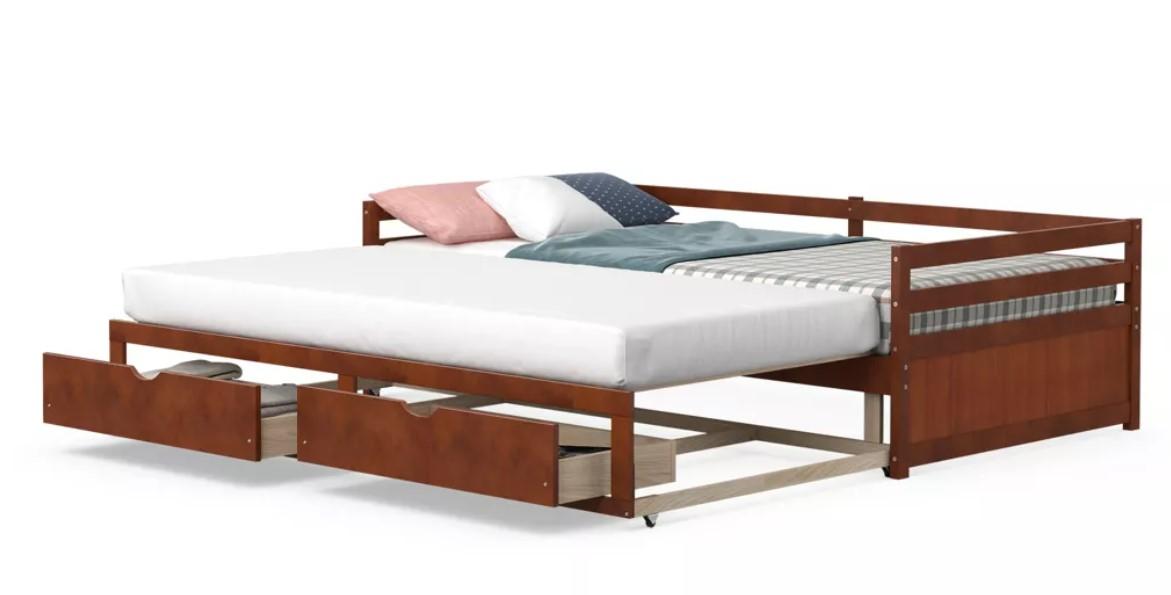Costway Twin to King Daybed with 2 Drawers Wooden Sofa Bed for $279.99 Shipped