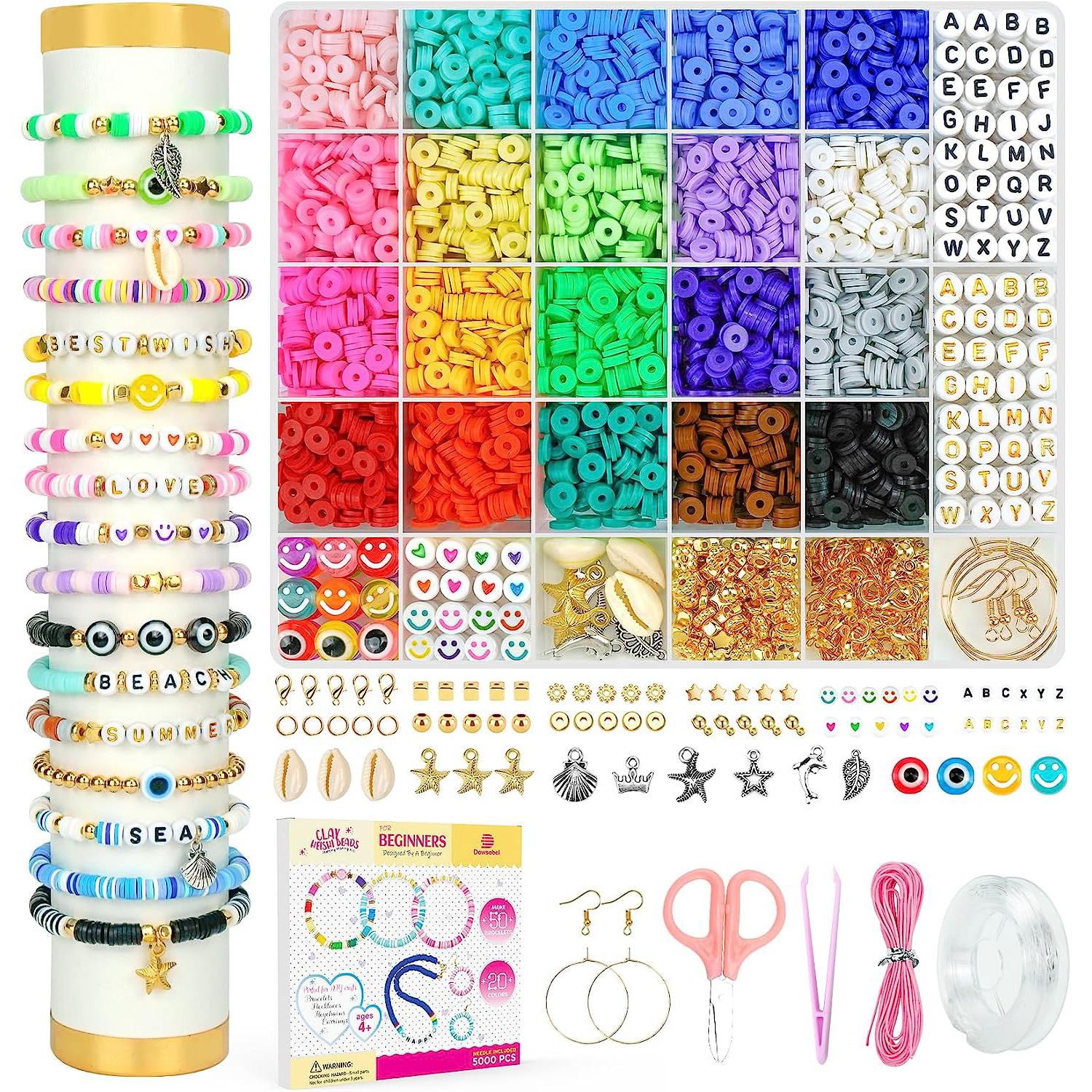 Dowsabel Beads 5000-Piece Bracelet Making Kit for $4.79