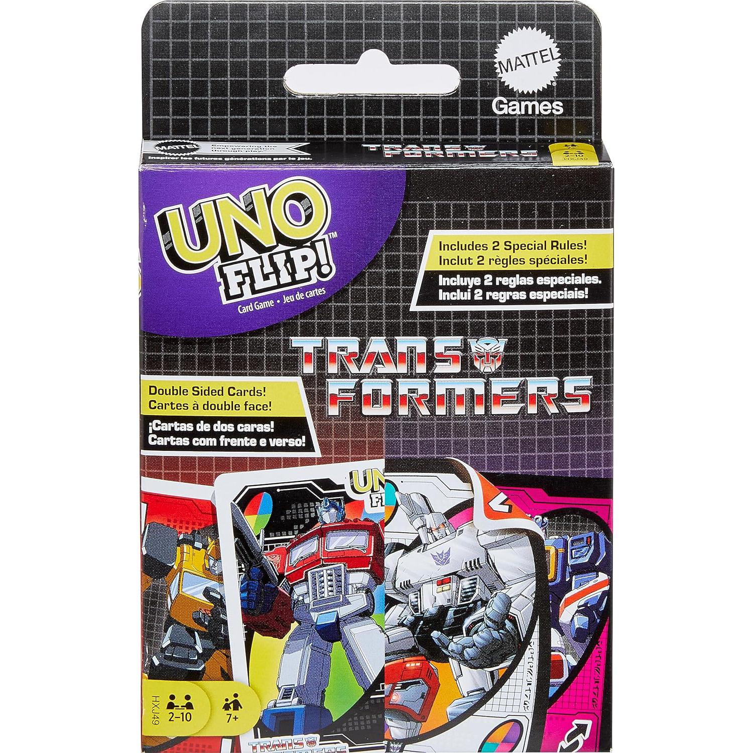 Mattel Games UNO Flip Transformers Card Game for $6.49
