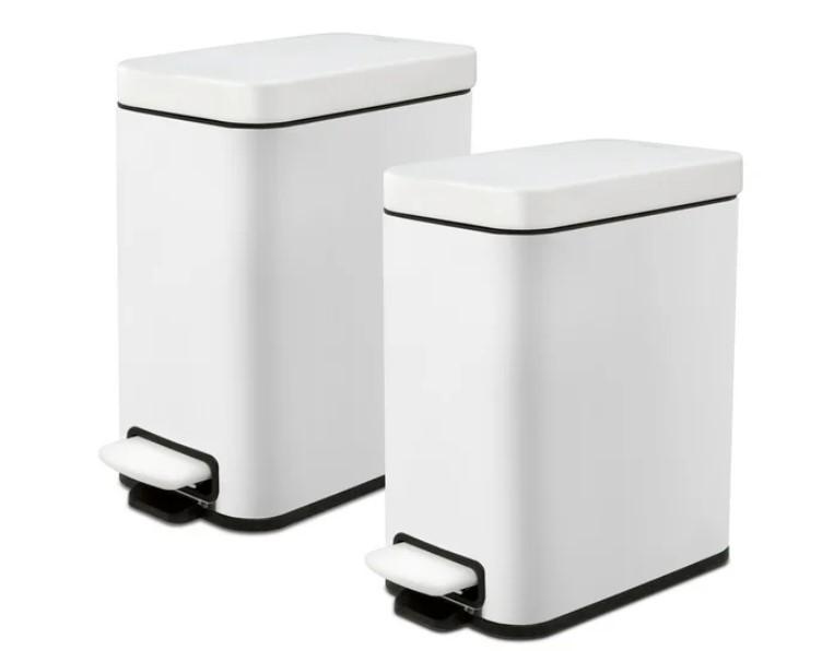 Qualiazero Steel Step-On Trash Can 2 Pack for $24.98