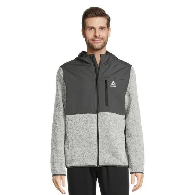 Reebok Large Hooded Sweater Fleece Jacket for $12.89