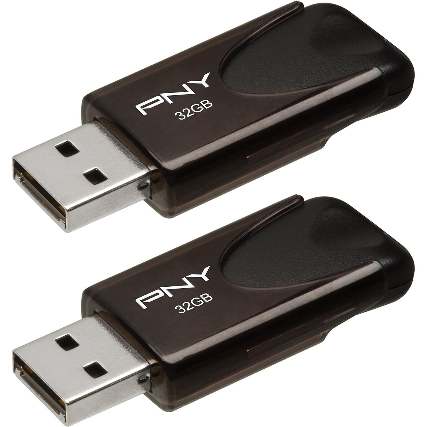 32GB PNY Attache USB 2.0 Flash Drive 2 Pack for $6.99