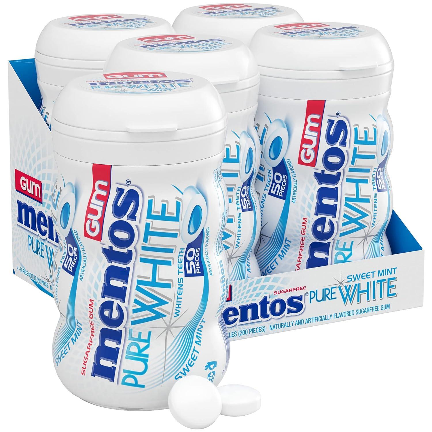 Mentos Pure White Chewing Gum with Xylitol 4 Pack for $10.30