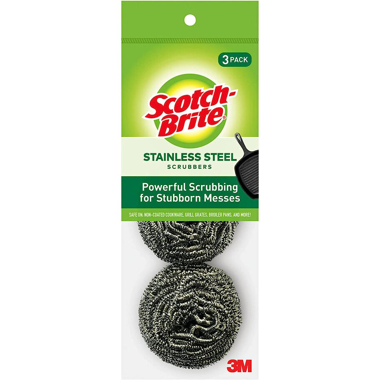 Scotch-Brite Stainless Steel Scrubbers 3 Pack with $0.60 Credit for $2.36 Shipped