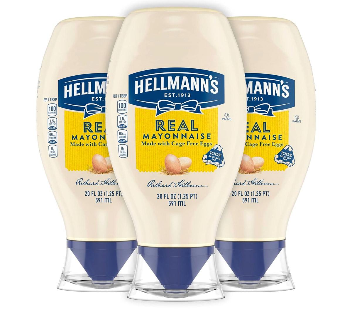 Hellmanns Real Mayonnaise Squeeze Bottle 3 Pack for $8.67