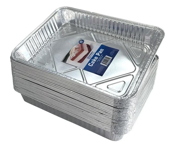 Family Essentials Aluminum Foil Cake Pans 25 Pack for $8.11
