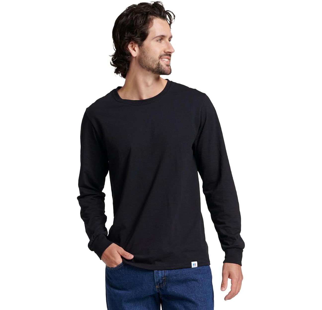 Russell Athletic Dri-Power UPF 30+ Cotton Blend Long Sleeve Tee for $4.76