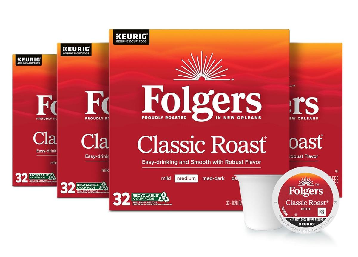 Folgers Classic Roast Medium Coffee K-Cup Pods for $32.66 Shipped