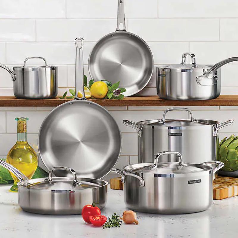 Tramontina Tri-Ply Clad Stainless Steel Cookware Set for $159.99 Shipped