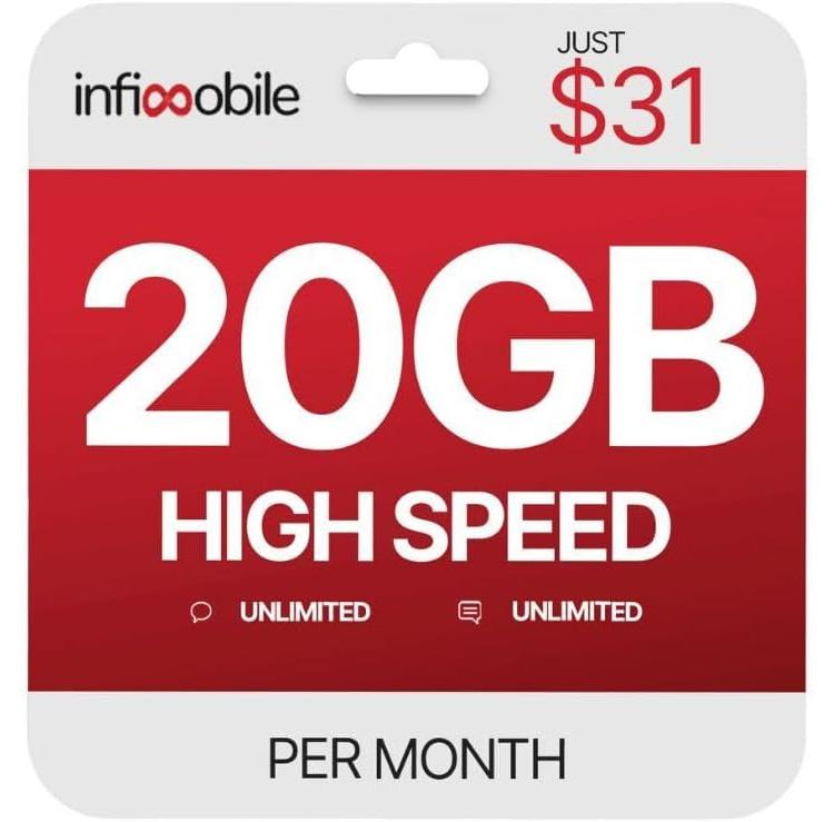 6-Month Infimobile Prepaid Unlimited Talk Text 20GB Data Cell Plan for $56 Shipped