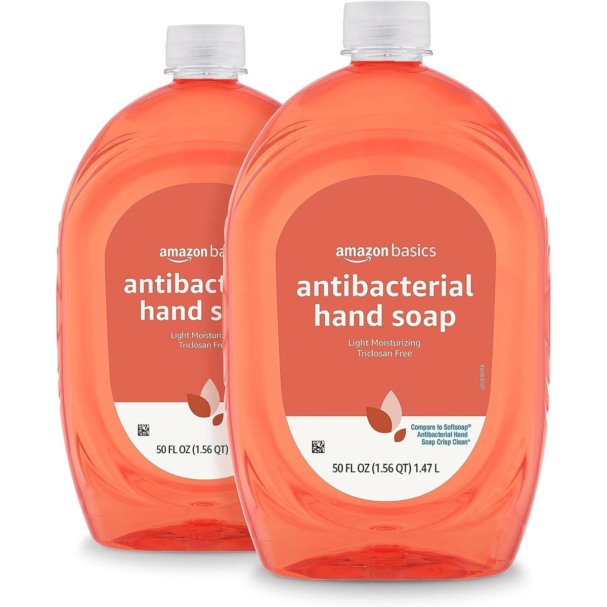 Amazon Basics Antibacterial Liquid Hand Soap Refills 2 Pack for $6.37