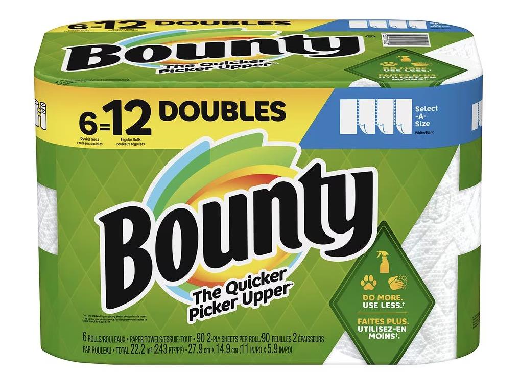 Bounty Select-A-Size Paper Towels 6 Pack for $8.99