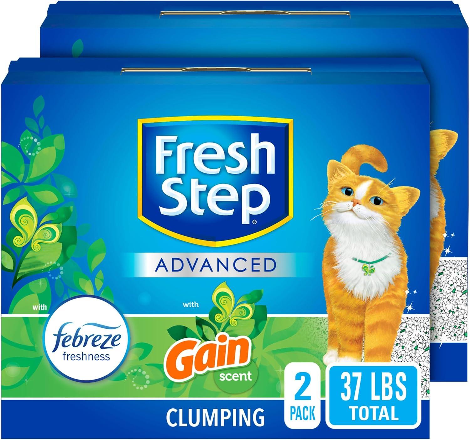 Fresh Step Clumping Cat Litter with Febreze Gain 2 Pack for $11.90