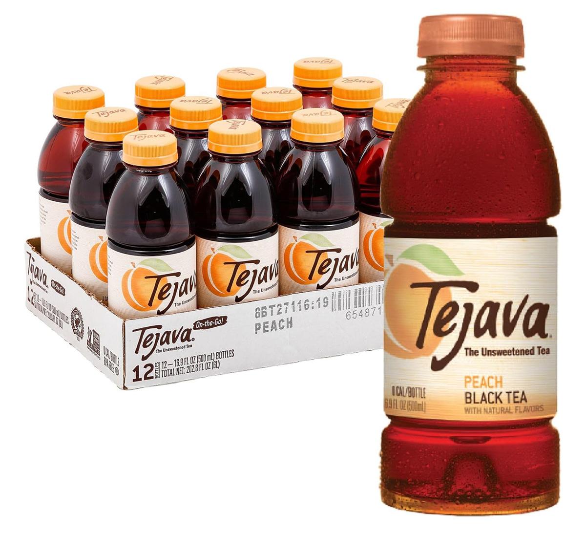 Tejava Unsweetened Peach Iced Tea 12 Pack for $14.25