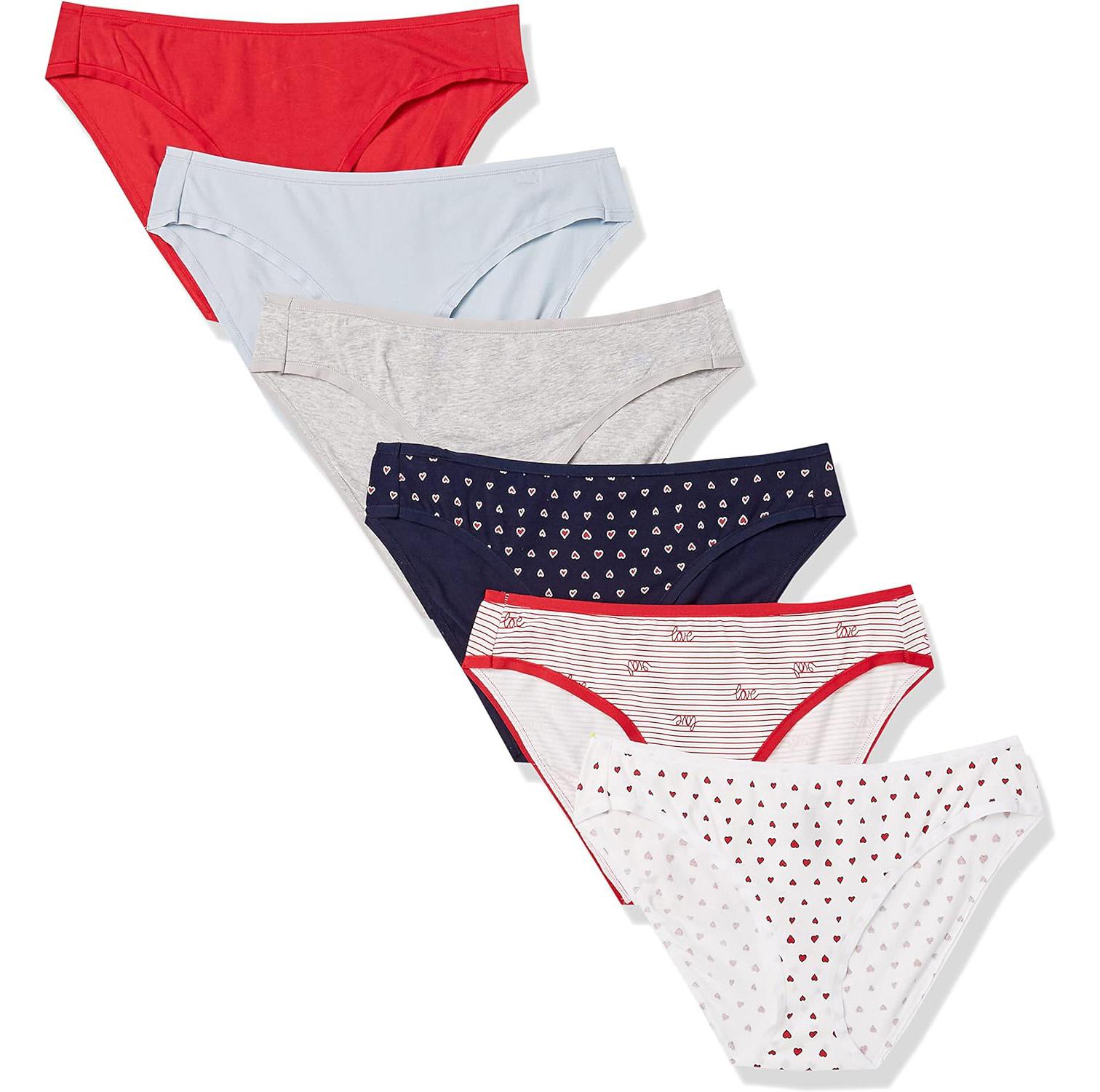 Amazon Essentials Womens Cotton Bikini Underwear 6 Pack for $4.70