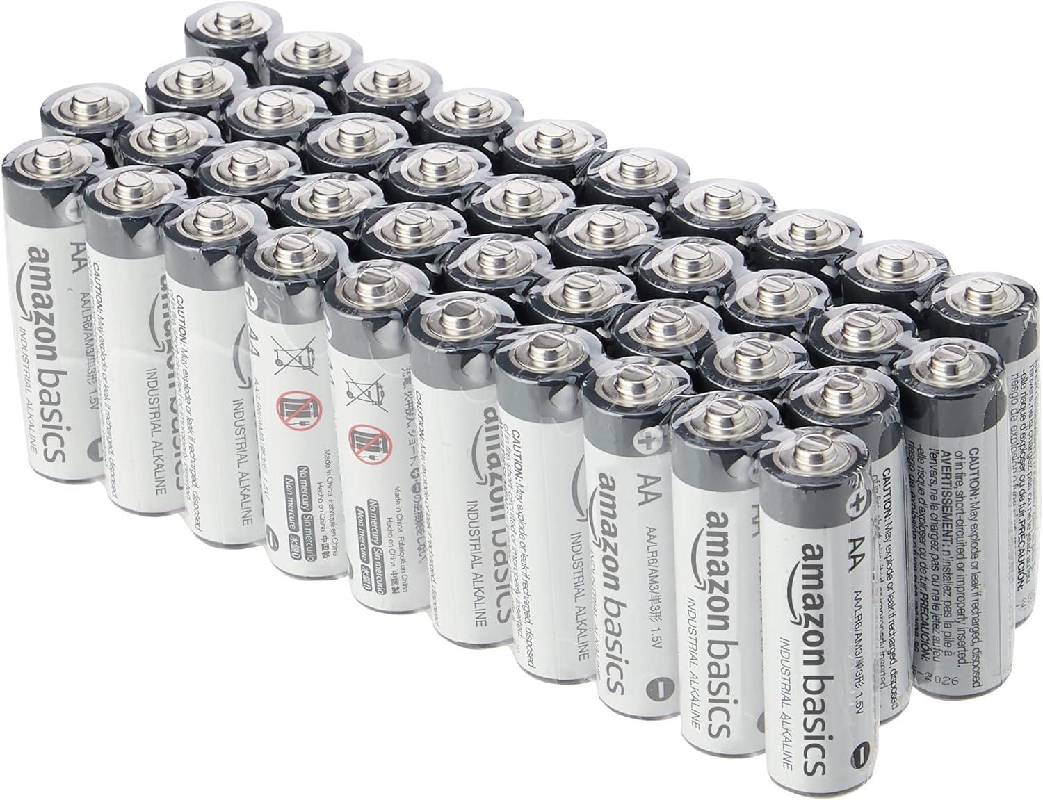 Amazon Basics Industrial AA Alkaline Batteries 40-Pack for $6.46