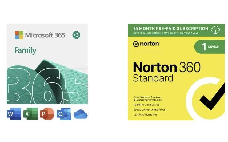 Microsoft 365 Family + Norton 360 Standard 15 Month Subscription for $64.99