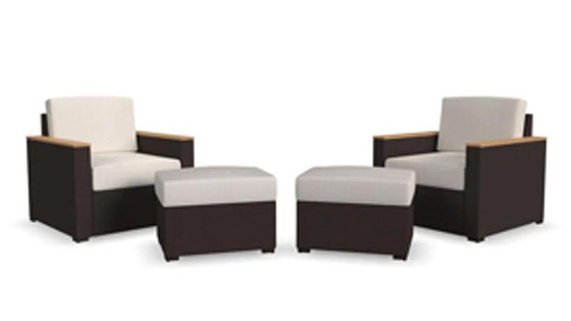 Homestyles Palm Springs Outdoor Rattan Armchair and Ottoman for $244.79 Shipped