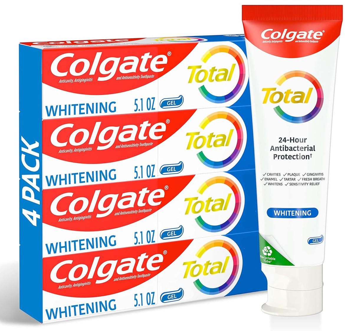 Colgate Total Whitening Toothpaste Gel 4 Pack for $7.19