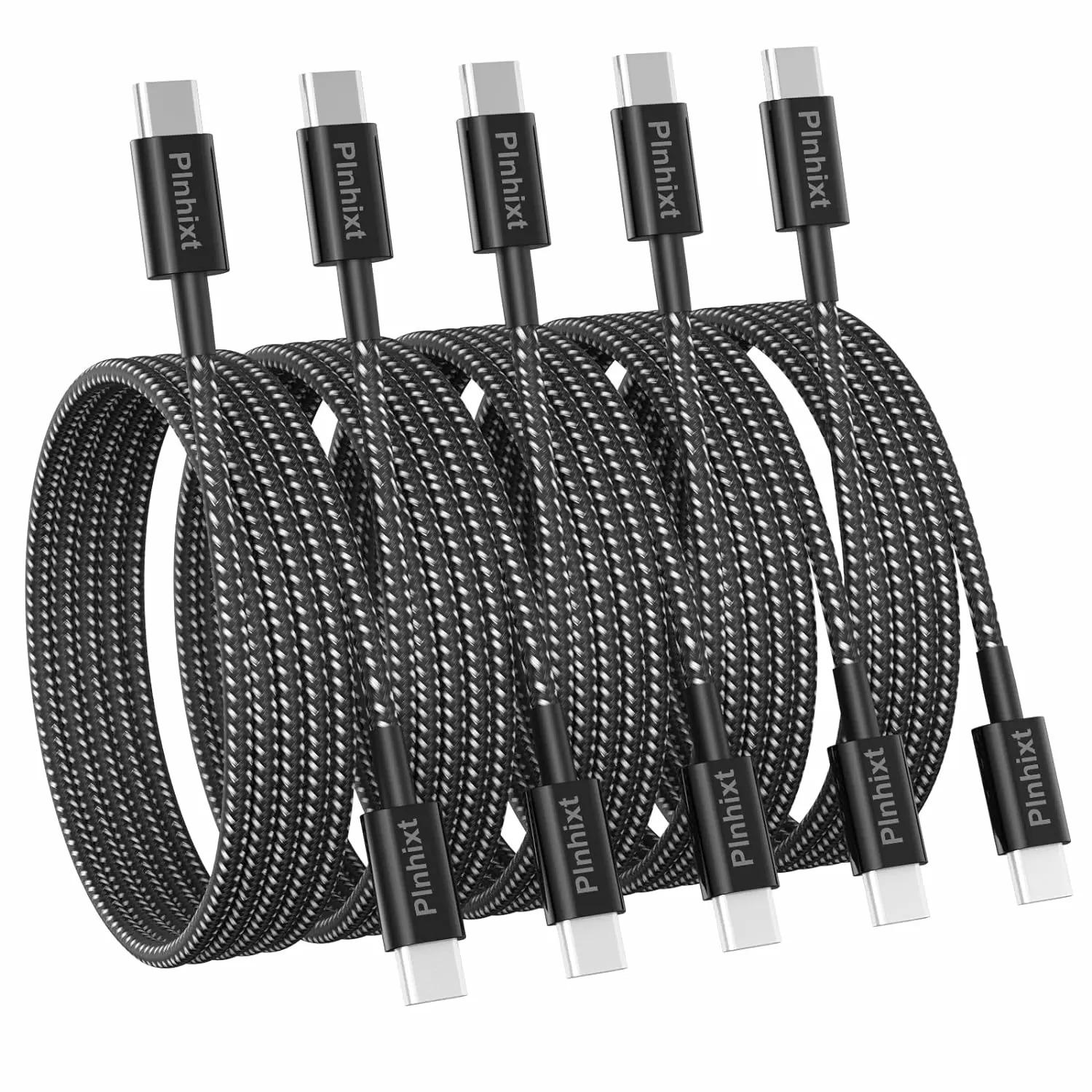 USB C to USB C 6ft Charger Cables 5 Pack for $4.48