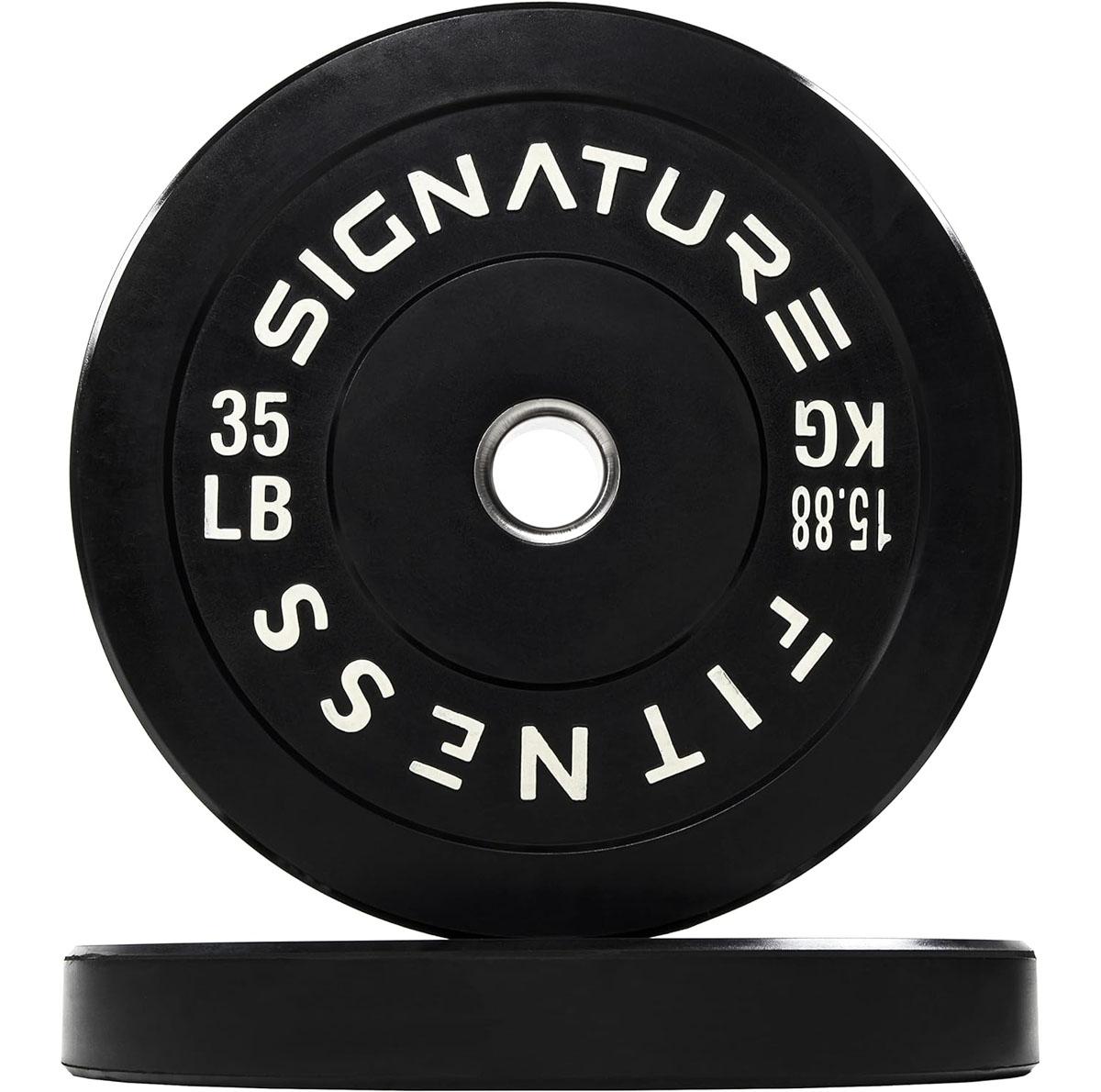 Signature Fitness 2in Olympic Bumper Plate Weight Plates 35lbs Pair $45.12 Shipped