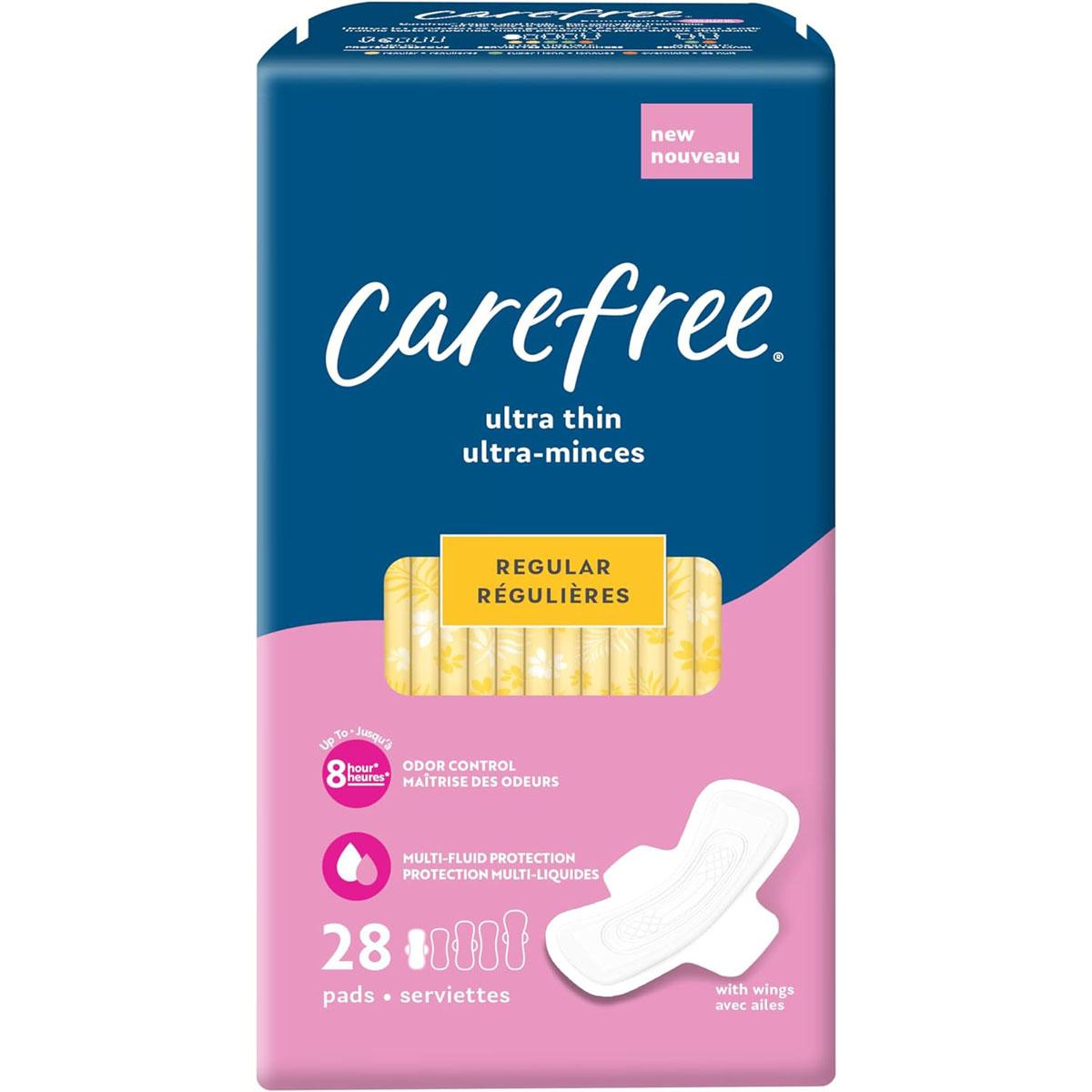 Carefree Ultra Thin Pads 28 Pack for $2.49