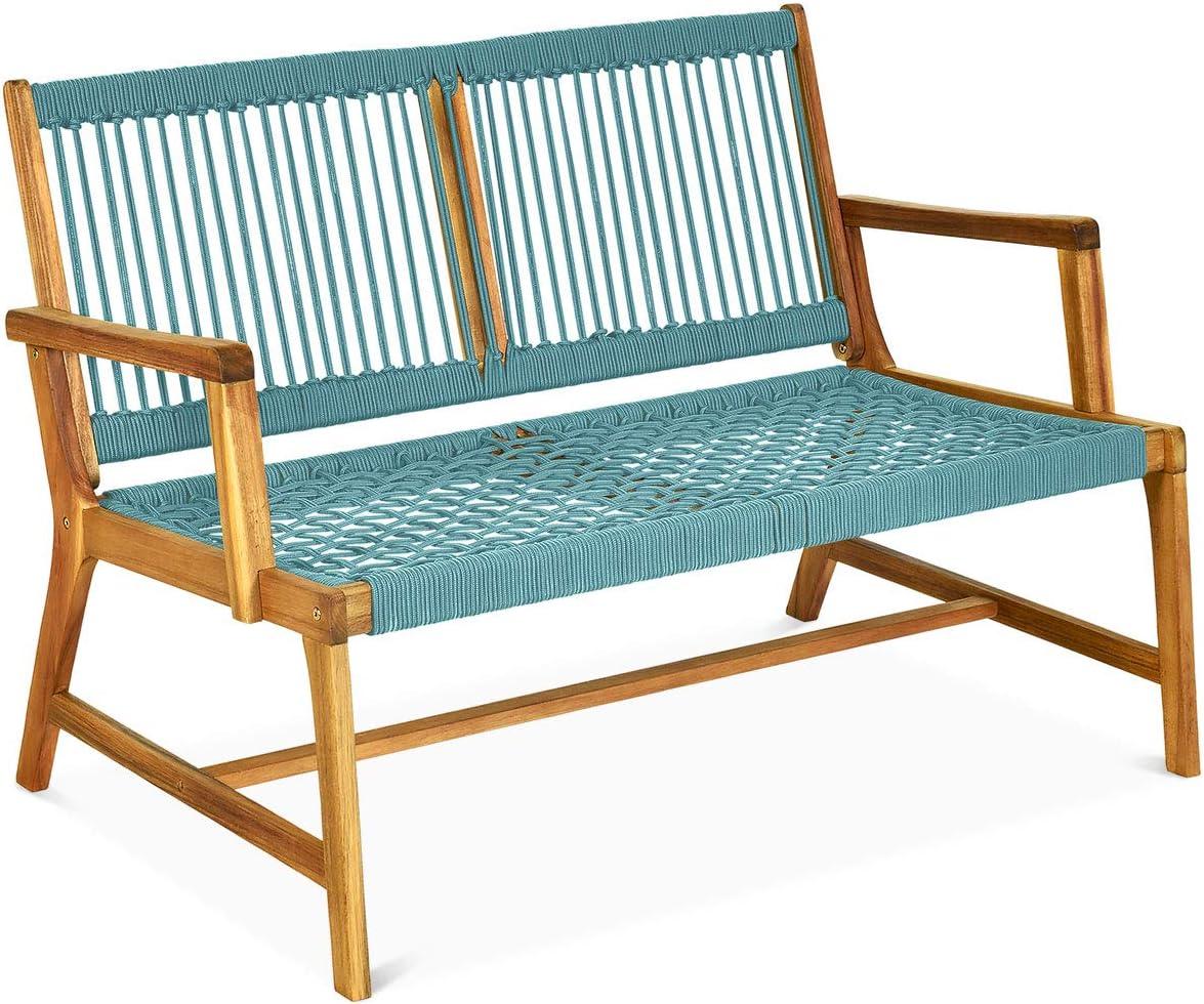 Tangkula 2-Person Patio Acacia Wood Bench Loveseat Chair for $69.99 Shipped