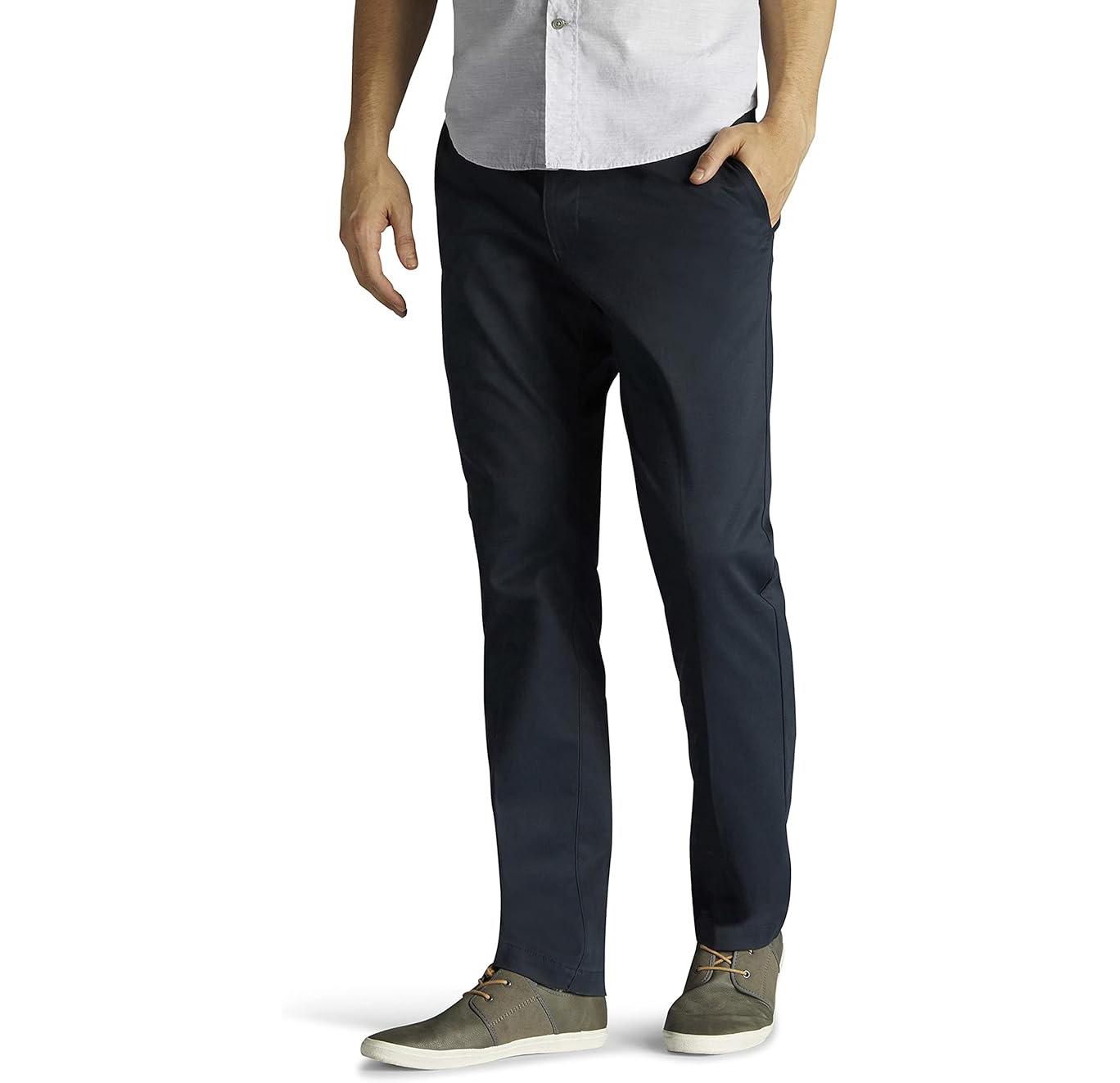 Lee Mens Extreme Motion Flat Front Slim Straight Pant for $17