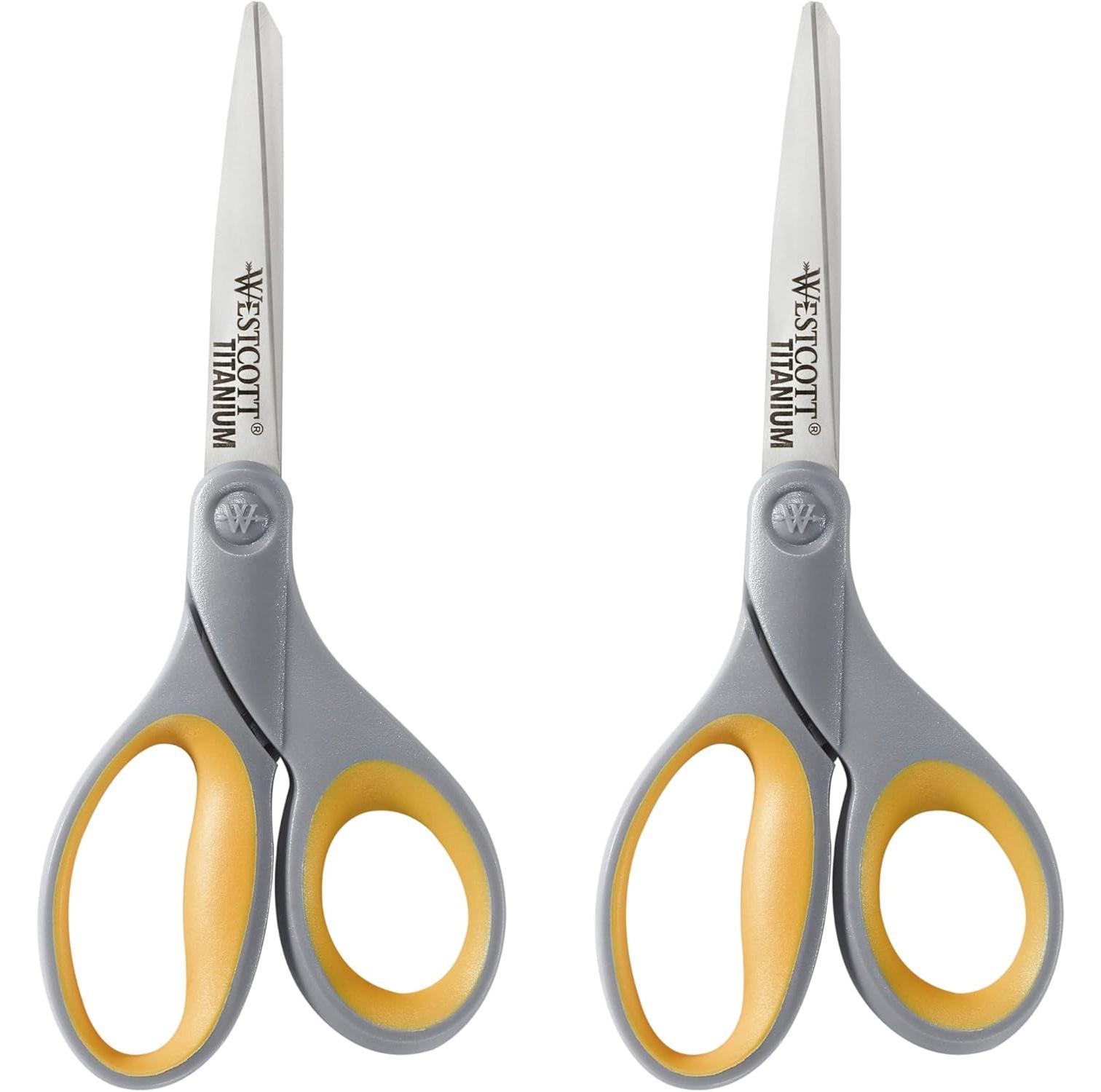 Westcott 13901 8-Inch Titanium Scissors For Office and Home 2 Pack for $7